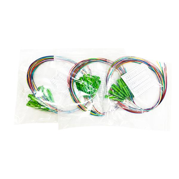 G657A1 LSZH PVC 12 Colors Fiber Optic Pigtails APC Single Mode 0.9mm E2000 Pigtails