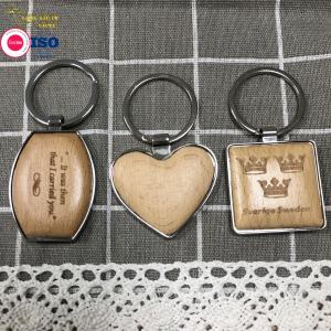 China Hot Sale Wood Keychain Blank Key Chain Custom Design Printed Laser Engraved Logo Key Tag Wooden Key Ring on sale