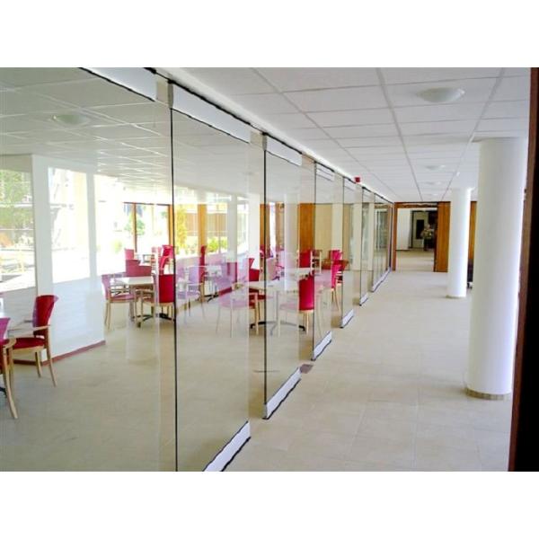 Tempered and Stable Glass Sliding Partition Wall 65 mm Thickness