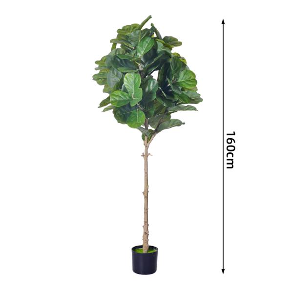 Artificial Plants Factory 160cm Silk Fake Fiddle Leaf Fig Tree For Realistic Home And Office Decoration Custom Sizes Available