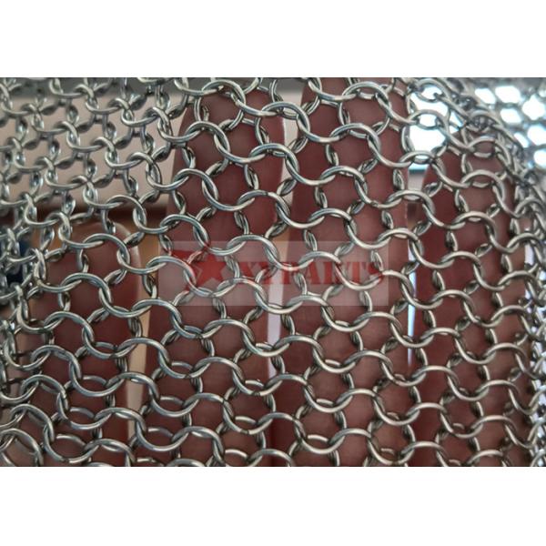 Metal Primary Color Stainless Steel Ring Mesh Curtain For Staircases Isolation