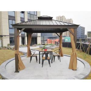 Cheap Aluminum Hardtop Gazebo, Pergola With Mesh Netting, Backyard, Garden, Black wholesale