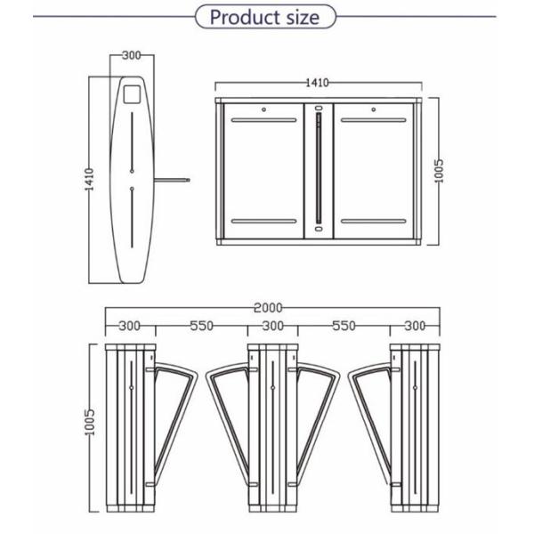 RFID Reader Security Full Auto Entrance Turnstiles High Speed Gate Systems Barcode Control