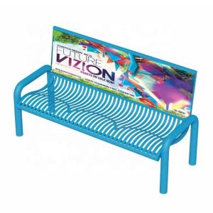 Waterproof SGS Certificate 1800mm Blue Metal Garden Bench