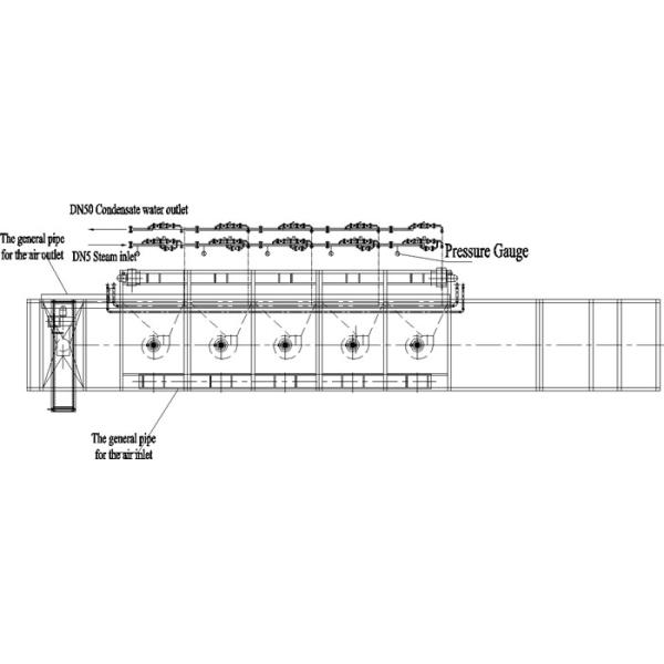 Stainless Steel 100kg/h DW Mesh Belt Dryer Oven Machine