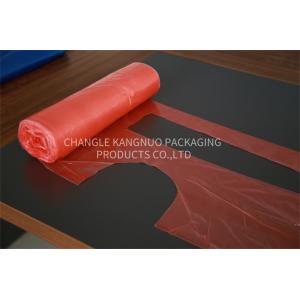 China Colored Disposable PE Apron On The Roll , Red Plastic Kitchen Apron For Adult on sale