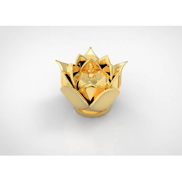 Custom Luxury Flower Perfume Bottle Cap Zamac Metal Lids