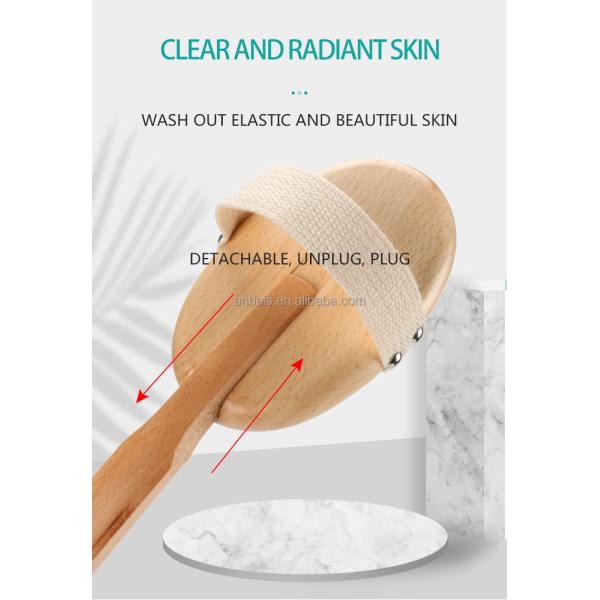 Vegan Sisal Body Dry Brush Detachable Natural Beechwood Long Handle