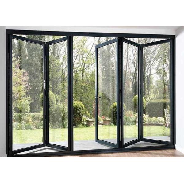 Fire Proof Aluminium Bifold Patio Doors , Residential Folding Doors With Louver Inside