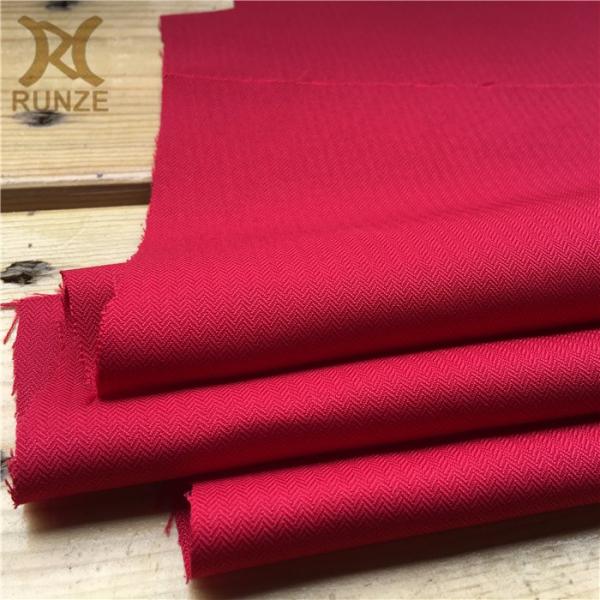 150D*150D Red Wavy Weft Woven Herringbone Fabric for Medium Weight Backpacks and Coats