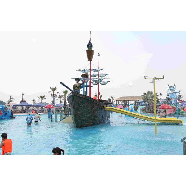 Customized Fiberglass Pirate Ship / Strong Aqua Splash Water Park Equipment