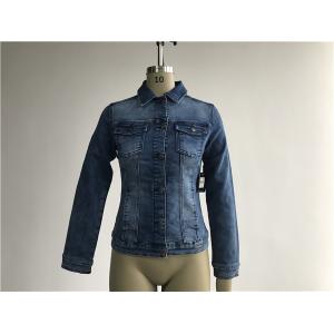 Cheap Professional Ladies Denim Jacket Button Through Trucker Jacket TW76185 wholesale