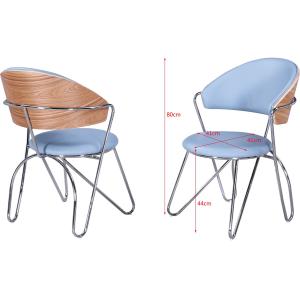 Cheap Sponge Filled Iron Pipe 80cm Faux Leather Dining Chairs wholesale