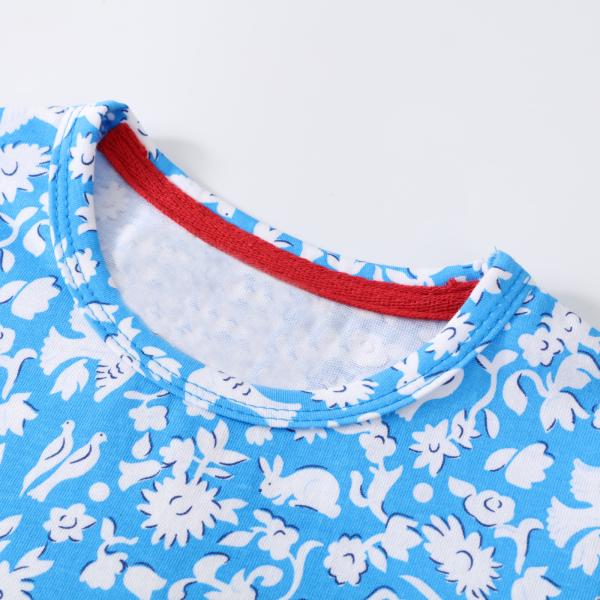 New spring children's clothing short-sleeve printed cotton dress for girls