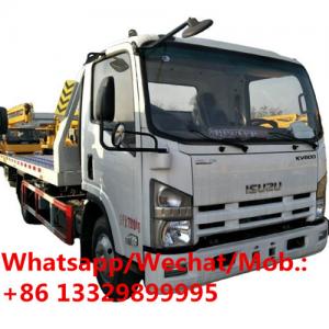 Cheap HOT SALE! ISUZU Euro5 5 ton light duty flatbed wrecker small wrecker tow truck for sale, Good price road towing truck wholesale