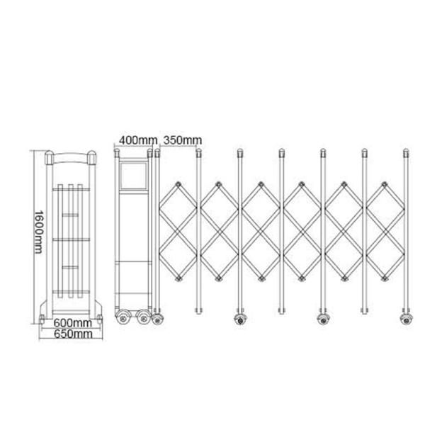 Automatic Electronic Folding Retractable Safety Door Commercial Position
