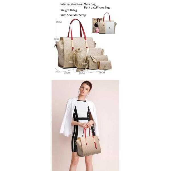 abrasion resistant Women PU Handbag set for ladies Recycled Multiscene