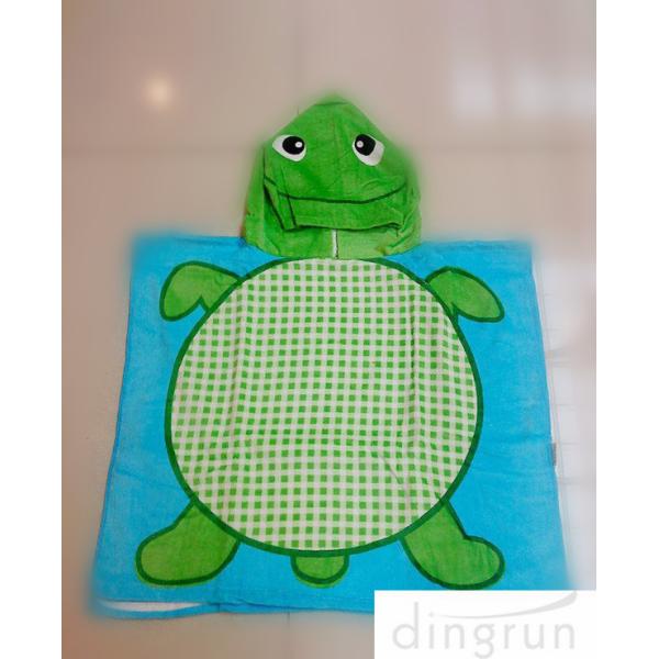 Cartoon Design Childrens Poncho Beach Towels 100% Machine Washable Cotton