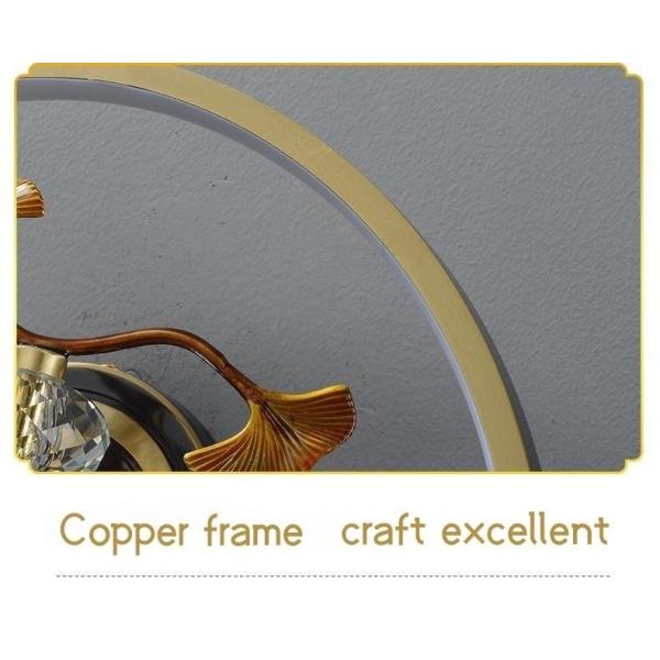 New Chinese Style Copper Enamel Color Fan Leaf Wall Lamp Corridor Wall Lamp