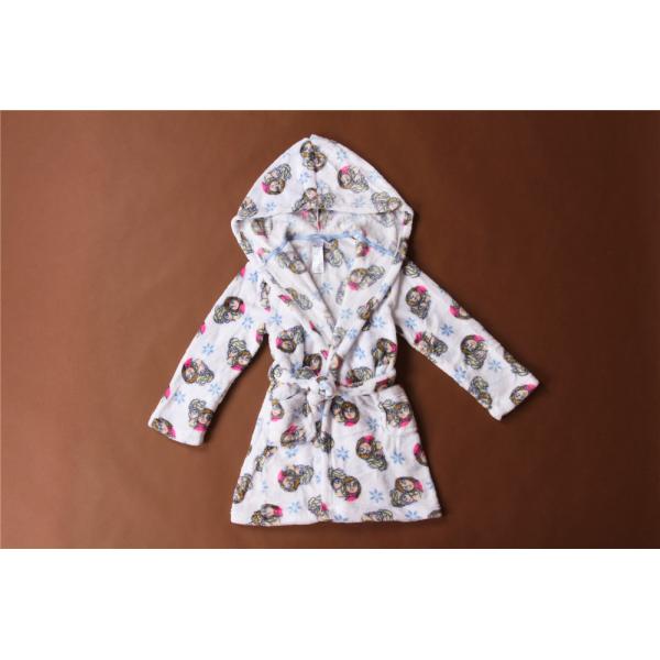 Cute Printed Childrens Towelling Bathrobe Soft Touch Bath Gown For Kids