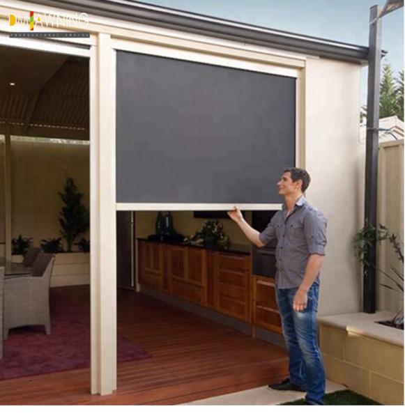 Aluminum Vertical Outdoor Sunscreen Roller Shades Room Zipper Track Shades