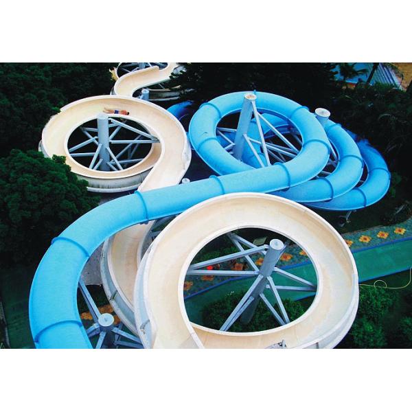 304 Stainless Steel Screw Fiberglass Water Slides 1m Width OEM for Water Park