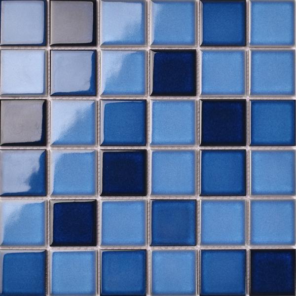 Kiln Change Ceramic Mixed Blue Mosaic Tiles Square for Swimming Pool
