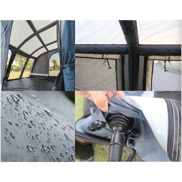 390X250X240CM Car Roof Side Awning Gray 300D Oxford Air Caravan Rw Car Side Awning Tent