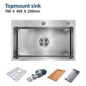 China Bar Topmount Stainless Steel Kitchen Sink Cabinet 16 Gauge 70x45 on sale