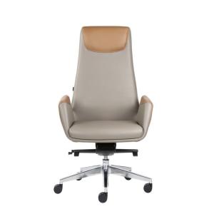 China 670*680*1210mm Executive Grey Leather Office Chair High Back on sale