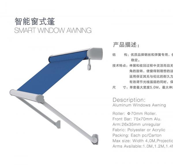 Outdoor Aluminium Remote Control Patio Awning Heavy Duty Drop Arm Window Awnings