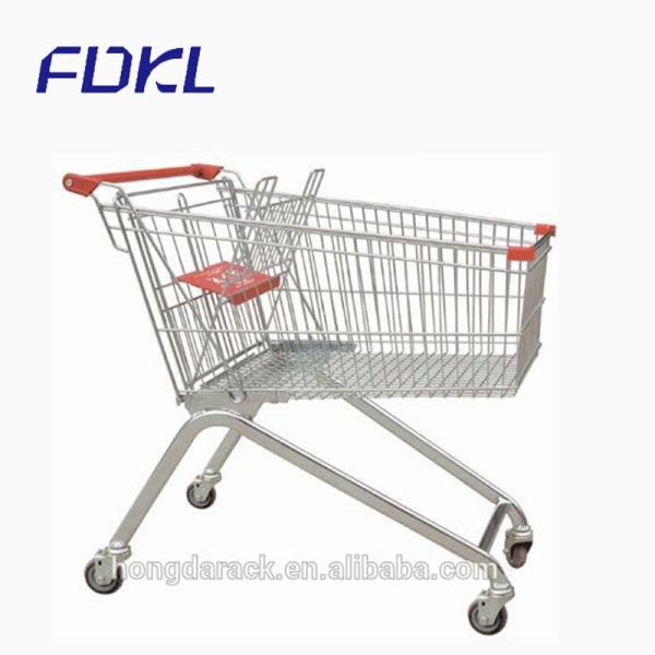 Custom Logo Supermarket Shopping Trolley Steel Tube And Wire Material