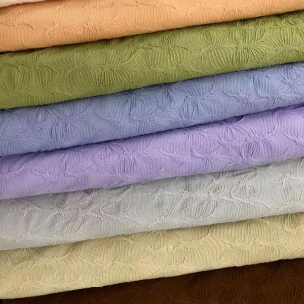 Knitting Crinkle Double Gauze Fabric 280gsm