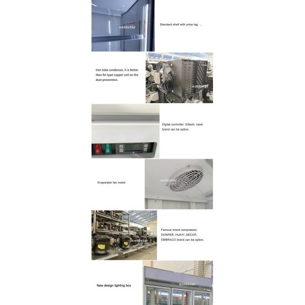 Commercial Refrigerated Display Case Double Door Display Fridge Showcase