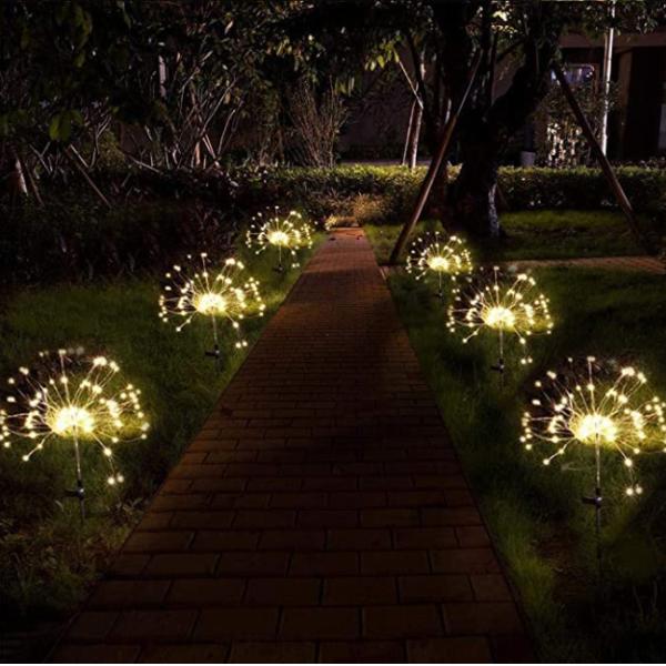 2 Modes Warm White 6W Decorative Solar Garden Lights Firework