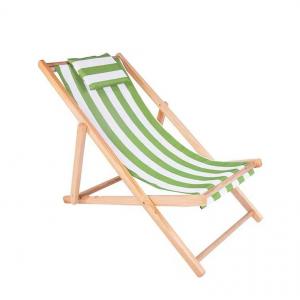 Cheap Outdoor Deck Bamboo Chair Relaxing Chair Garden Chair Backrest Adjustable in 4 Positions Canvas Seating Area wholesale