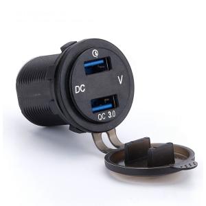 Smart Display Dual QC Car Charger 18W Fast Charge