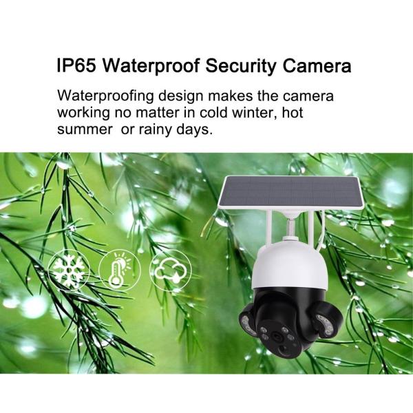 WiFi 4K Home Security Camera Built In Siren IP65 Weatherproof Solar Powered WiFi Camera