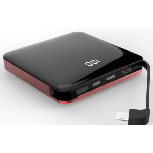 High Quality 2019 New 8000mAh Polymer Battery Mobile Power Bank UV finish Mirror Charger