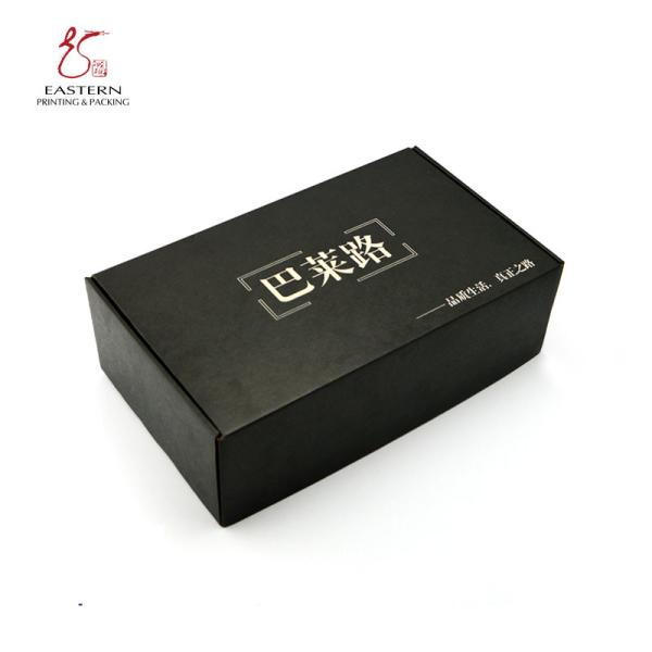 300gsm kraft paper CMYK Printing Corrugated Shoe Box With Black Print