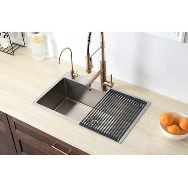 Topmount Stainless Steel Kitchen Sink Brushed Single Bowl 18 Gauge 68x45