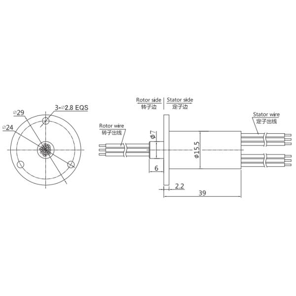 150RPM Through Bore USB Slip Ring Electrical Collector Ring For Ethernet Communication