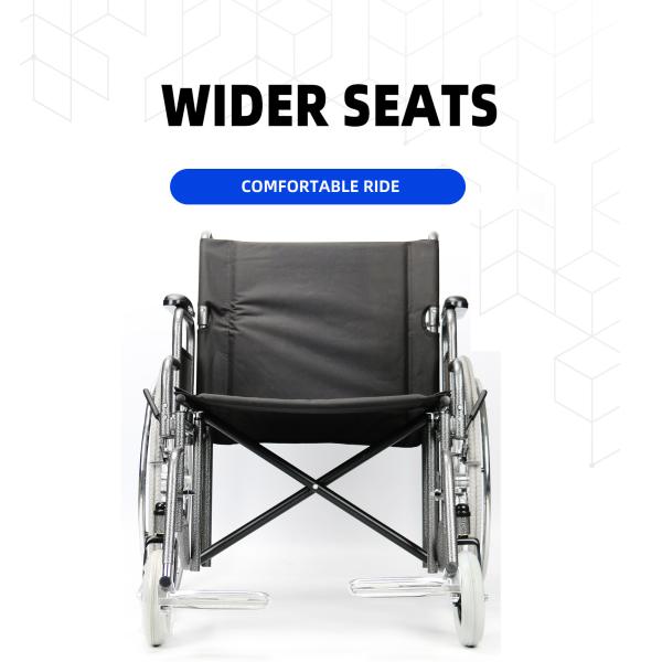 Wide Seat Medical Wheelchair Obese People Hospital Therapy Chair With Wheels