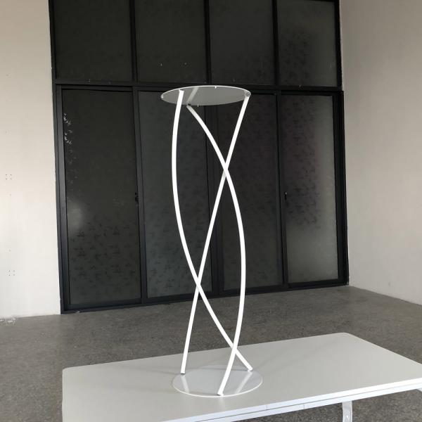 ZT-547W Unique design white flower stand metal for wedding centerpieces