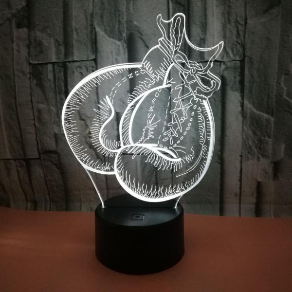 Custom OEM company logo sports explosion models boxing gloves 3D colorful night lights lamp