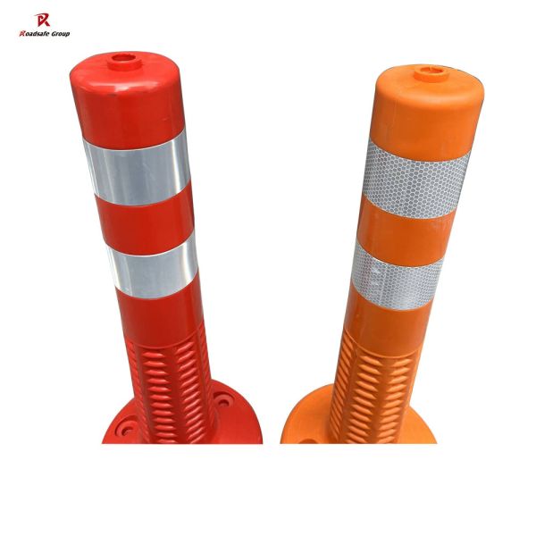 Traffic PU 500mm Warning Post Reflective Delineator Road Spring Flexible Bollard