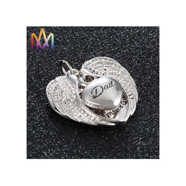 Customized Waterproof Lead Free Heart Cremation Urn Necklace