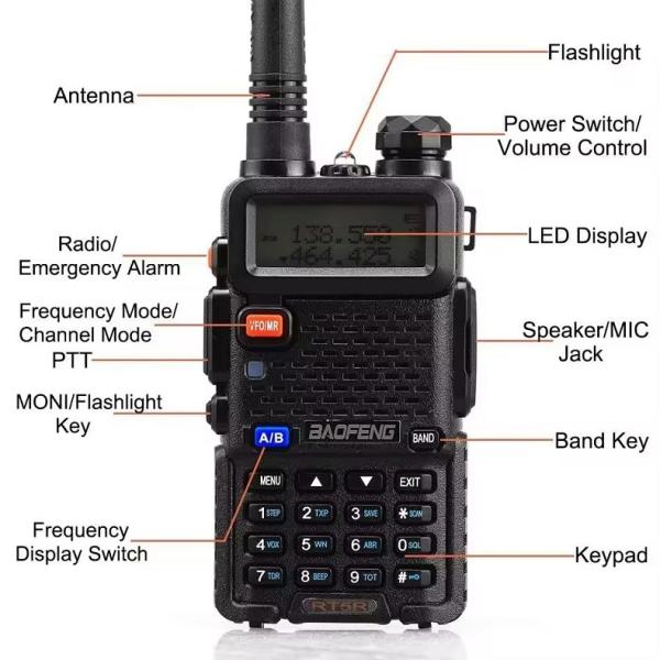 Digital Two Way Radio Baofeng Baofeng RT-5R Dual Band Headset Computer Programming Wireless Long Range Transmitter