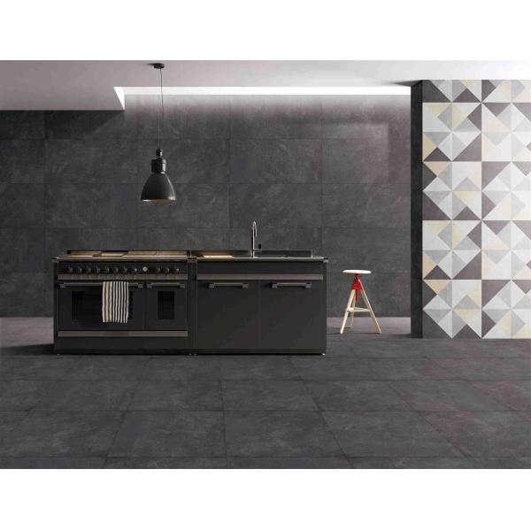 3D Inkjet Porcelain Kitchen Tile / Dark Porcelain Tile In Kitchen Anti Bacterial