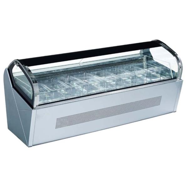 Energy-Saving Ice Cream Display Case | Frost-Free & Hygienic | Glass Door Freezer for Ice Cream Parlor/Restaurant